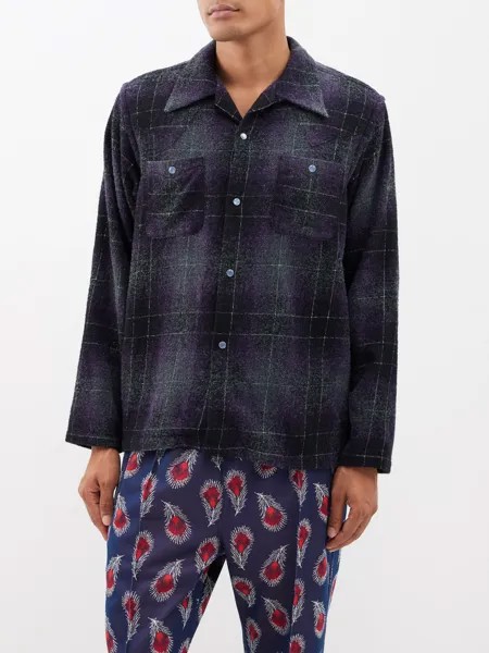 Фланелевая рубашка из смесовой шерсти в ковбойском стиле с эффектом омбре Needles, фиолетовый