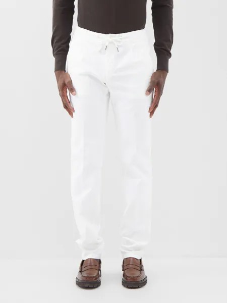 Хлопковые брюки с эластичной талией Thom Sweeney, белый