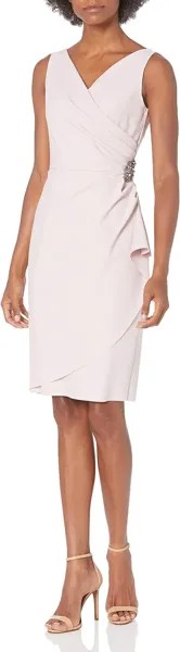 Короткое утягивающее платье с юбкой со рюшами сбоку Alex Evenings, цвет Blush