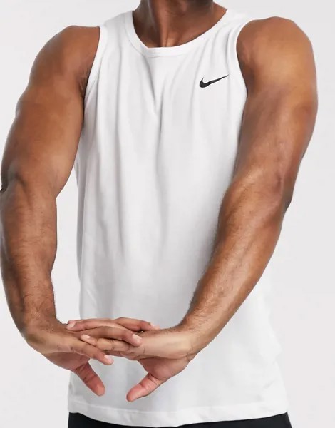 Белая майка с логотипом-галочкой Nike Training-Белый