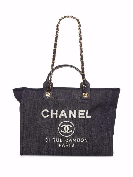 Chanel Pre-Owned джинсовая сумка-тоут Deauville 2013-2014-го года