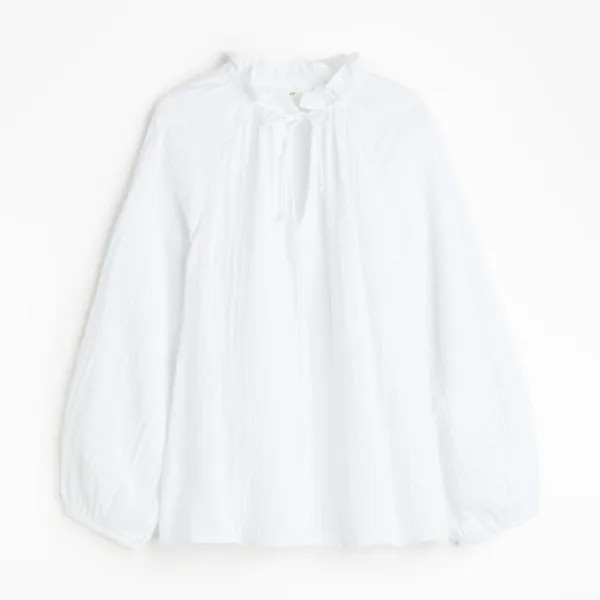 Блузка H&M Muslin Pullover, белый
