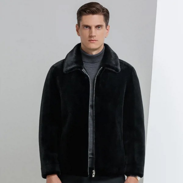 2022 зимнее Новое модное Норковое Пальто с лацканами, теплое Мужское пальто из искусственного меха