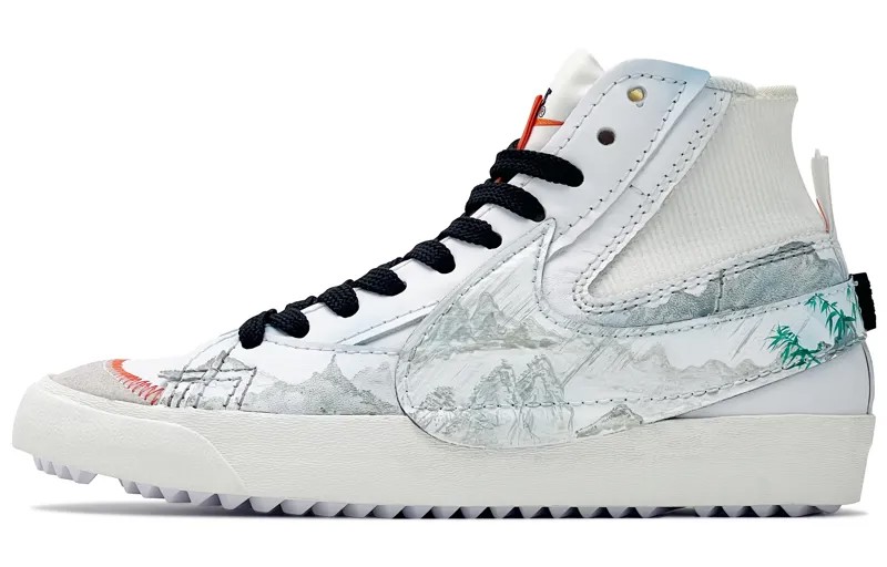 Кроссовки Nike Blazer Skateboarding Shoes Unisex Mid-top White/gray, белый/серый