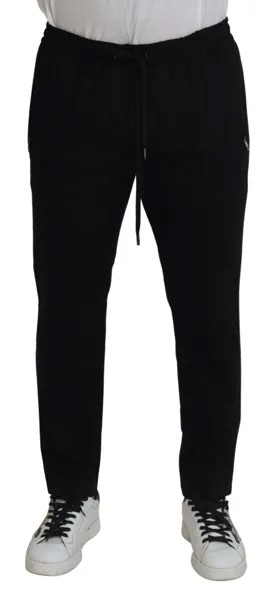 Брюки DOLCE - GABBANA Черные хлопковые спортивные штаны на шнурке IT46/W32/S750usd