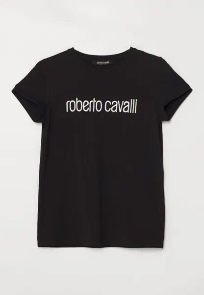 Футболка с принтом Roberto Cavalli, черная