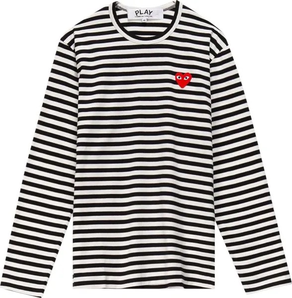 Футболка Comme des Garçons PLAY Striped T-Shirt 'Black/White', черный