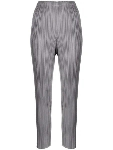 Pleats Please Issey Miyake плиссированные брюки узкого кроя, серый