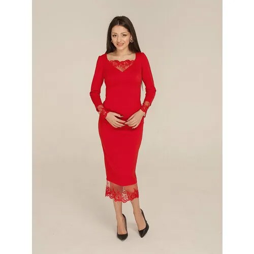 Платье DiSORELLE, размер 42, красный
