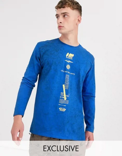 Oversize-лонгслив Reclaimed Vintage-Синий