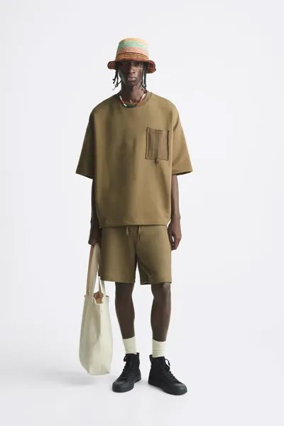 Подходящие шорты крючком бермуды ZARA, хаки