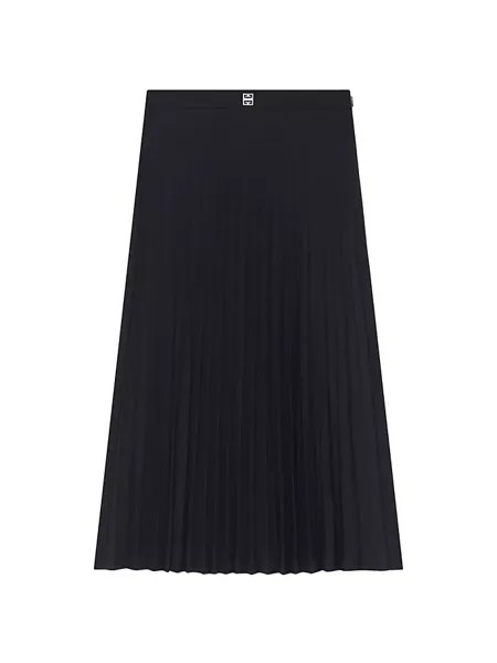 Плиссированная юбка из шерсти Givenchy, черный