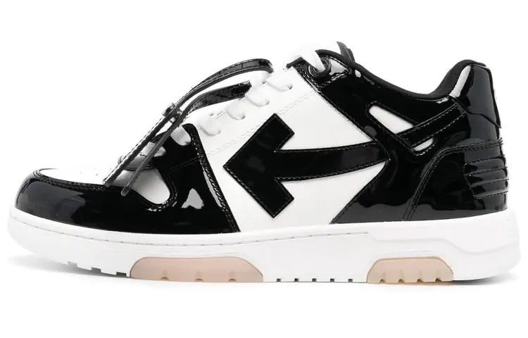 OFF-WHITE Out Of Office ООО Низкие кеды Патент Черный Белый