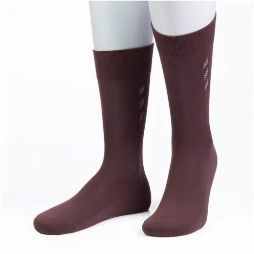 Мужские носки из микромодала Grinston socks (PINGONS) коричневые, размер 25