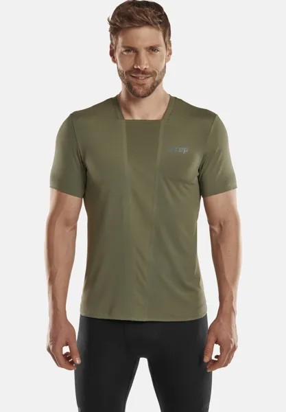 Футболка базовая RUN SHORT SLEEVE CEP, цвет olive