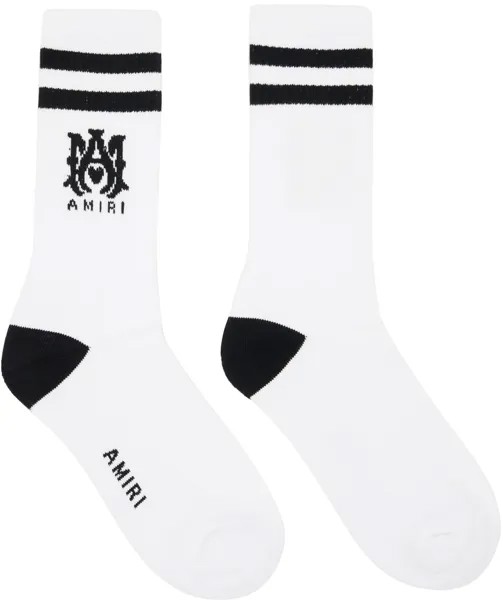Бело-черные носки M.A. в рубчик AMIRI