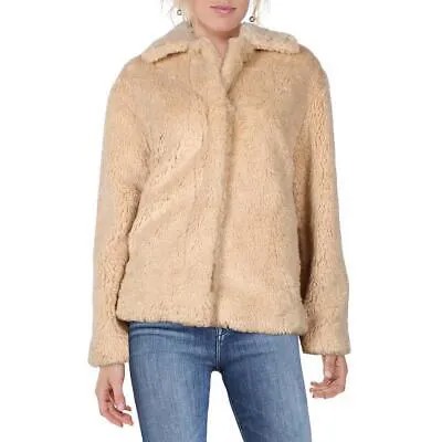 Женская бежевая куртка из искусственного меха Vince для холодной погоды, плюшевое пальто, верхняя одежда M BHFO 2976