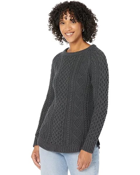 Свитер L.L.Bean Signature Cotton Fisherman Tunic, цвет Charcoal Heather