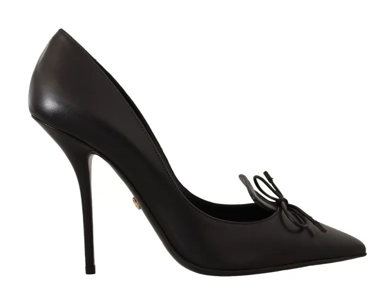 DOLCE - GABBANA Обувь Черные кожаные туфли-лодочки на остроконечной шпильке EU39/US8,5 $800