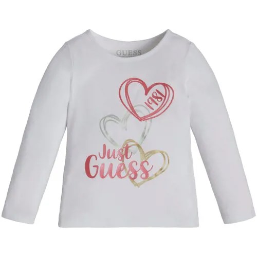 Лонгслив GUESS, хлопок, размер 104, розовый