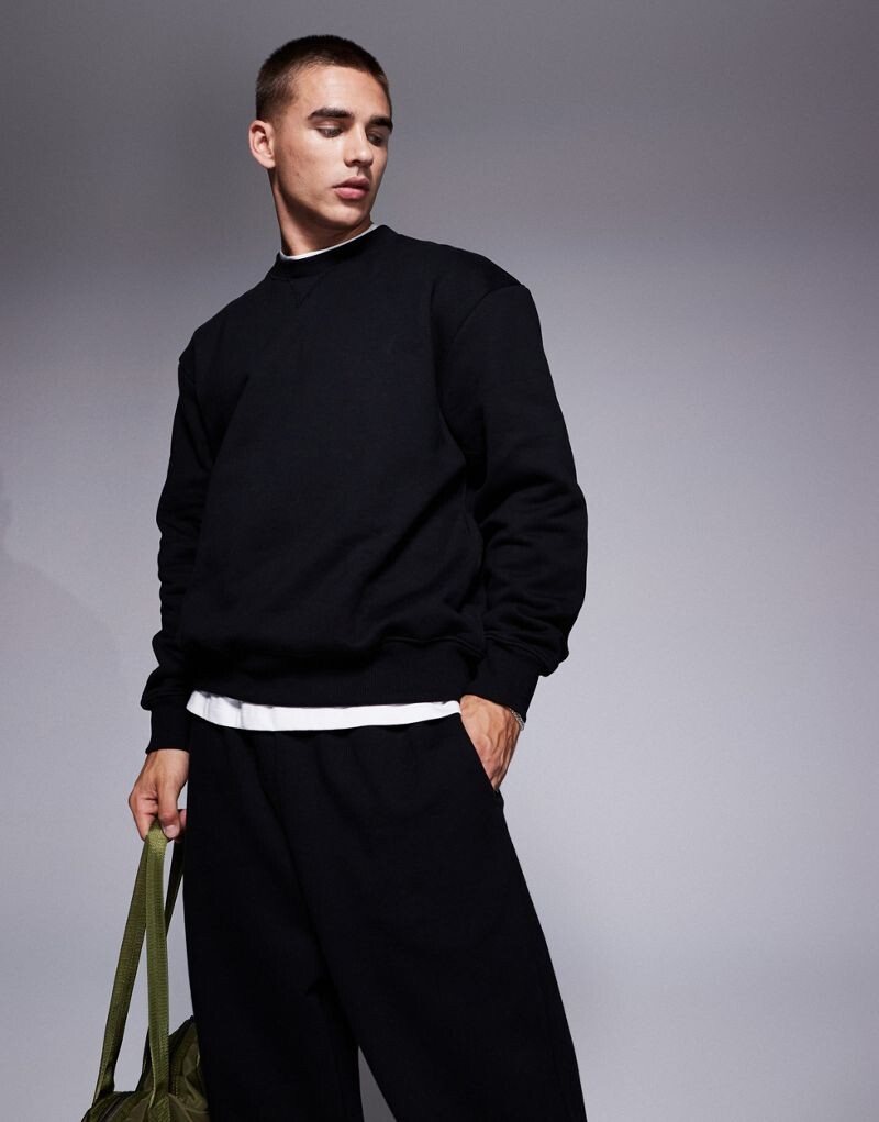 ASOS DESIGN – черный плотный свитшот оверсайз