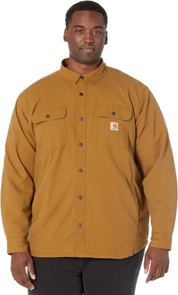 Куртка Rugged Flex Relaxed Fit Canvas Fleece-Lined Shirt Jac Carhartt, цвет Oak Brown