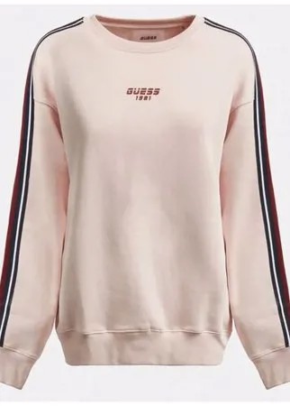 Утепленный свитшот с контрастными лампасами по рукавам GUESS JEANS O1RA28 Розовый 46