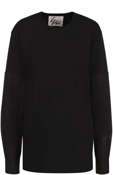 Хлопковый лонгслив с круглым вырезом Yohji Yamamoto
