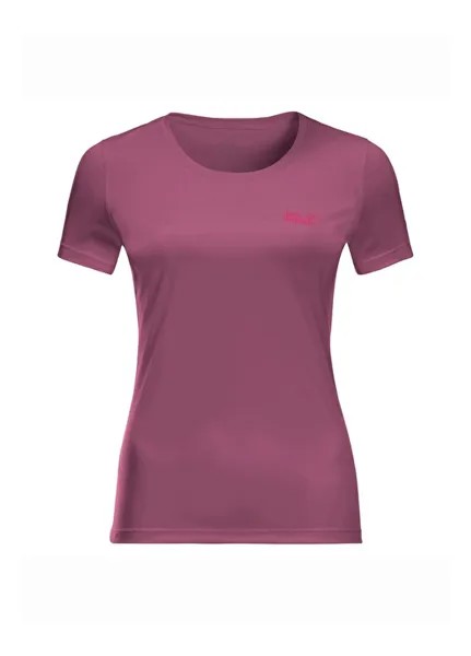 Фиолетовая женская футболка с круглым вырезом стандартного кроя Jack Wolfskin