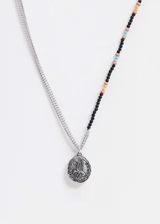 Асимметричное ожерелье из металла и бусин с подвесками Icon Brand-Мульти