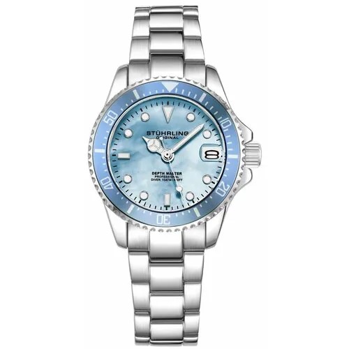 Наручные часы STUHRLING Aquadiver, голубой, серебряный