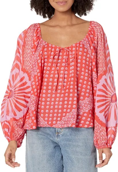 Пуловер Free People Elena Printed, цвет Fiery Red Combo