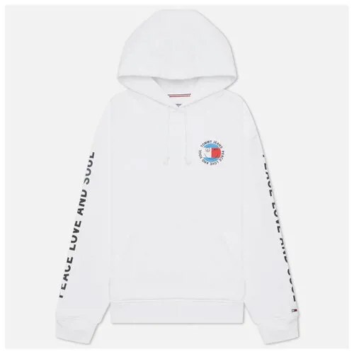 Женская толстовка Tommy Jeans Oversized Peace Smiley Hoodie белый , Размер XS