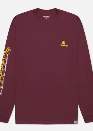 Мужской лонгслив Carhartt WIP Airwaves, цвет бордовый, размер M
