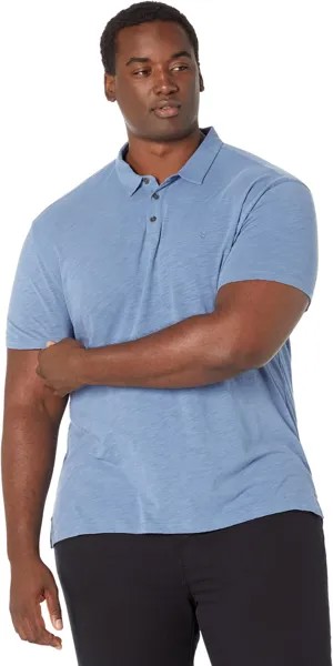 Рубашка-поло Victor Short Sleeve Slub Cotton Polo w/ Peace Sign Embroidery K5787Y2 John Varvatos, цвет Ocean Blue