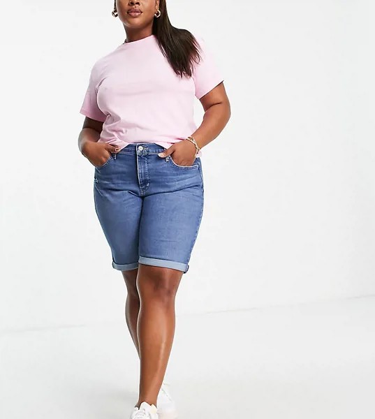 Синие классические шорты-бермуды Levi's Plus-Голубой