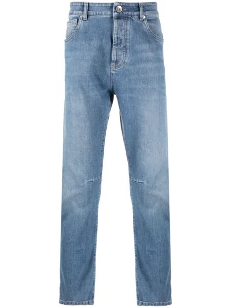 Brunello Cucinelli зауженные джинсы с заниженной талией, синий