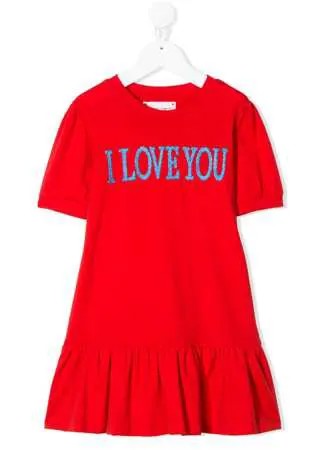 Alberta Ferretti Kids платье из джерси I Love You
