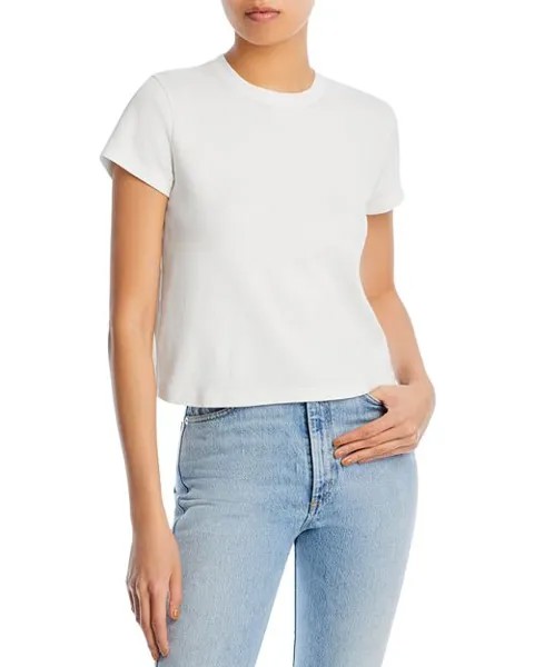 Укороченная футболка Sadie с круглым вырезом AG, цвет White