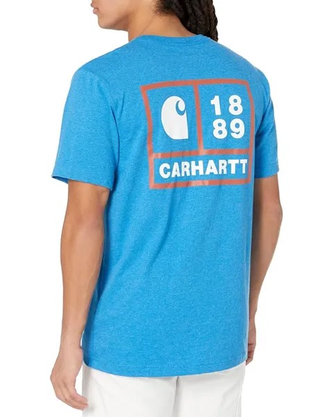 Футболка Carhartt Relaxed Fit Heavyweight Short Sleeve 1889 Graphic T-Shirt, цвет Marine Blue Heather