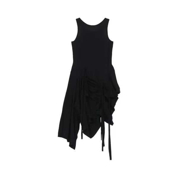 Платье Yohji Yamamoto Gather Detail Sleeveless Dress, черный