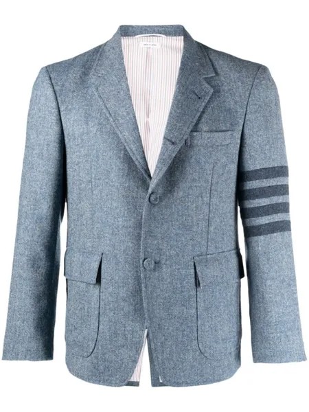 Однобортный пиджак с полосками Thom Browne, синий