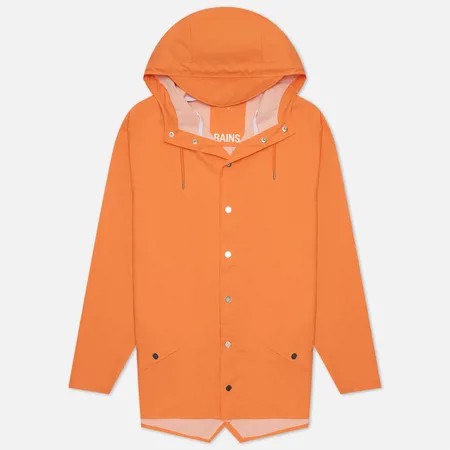 Мужская куртка дождевик RAINS Classic Short Hooded, цвет оранжевый, размер L