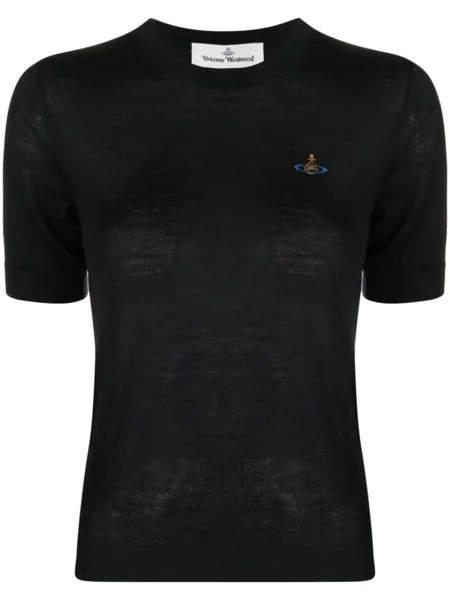 Vivienne Westwood топ с логотипом Orb, черный