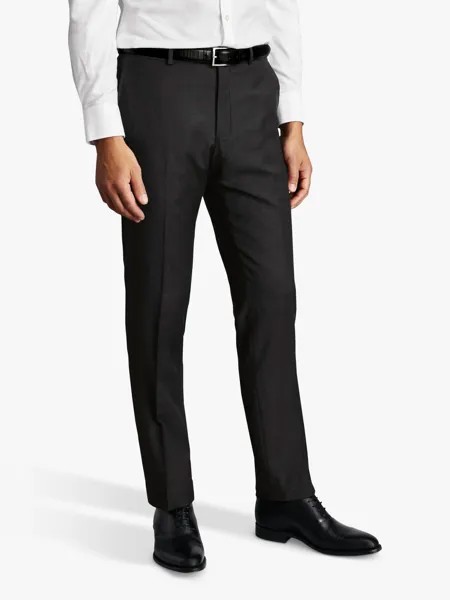 Charles Tyrwhitt Костюмные брюки из натурального эластичного твила, темно-серый