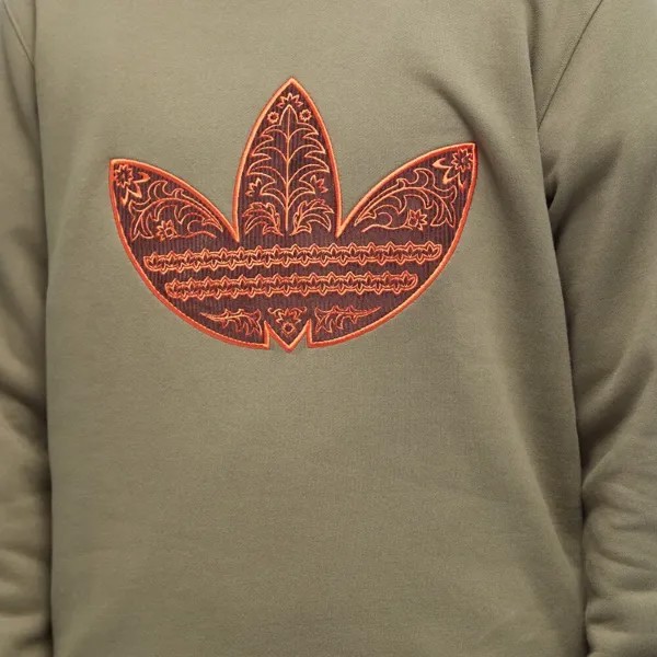 Adidas Вельветовая толстовка с аппликацией, зеленый