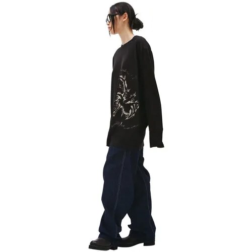 Yohji Yamamoto Хлопковый лонгслив с принтом паука 3