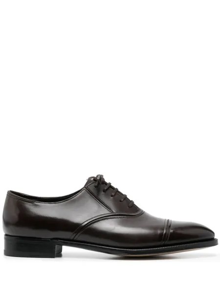 John Lobb оксфорды с миндалевидным носком, коричневый