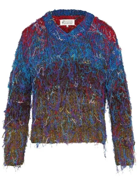 Maison Margiela джемпер Handmade с V-образным вырезом, красный