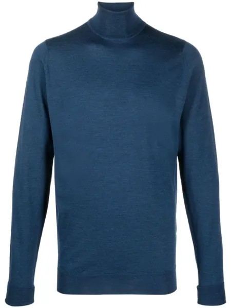 John Smedley шерстяной джемпер Richards с высоким воротником, синий